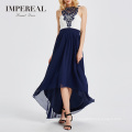 High Quality Women Empire Waist Water Soluble Lace Elegant Formal Halter Dress